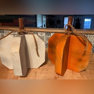Fall Wood Pumpkin Decor hand crafted. Harvest and Autumn charm!